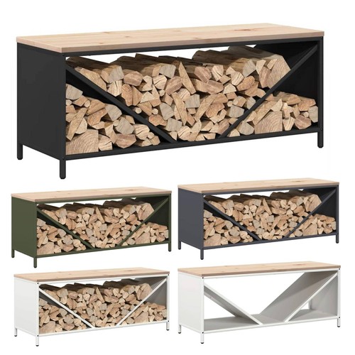 Brennholzregal mit holzplatte - brennholzregal,